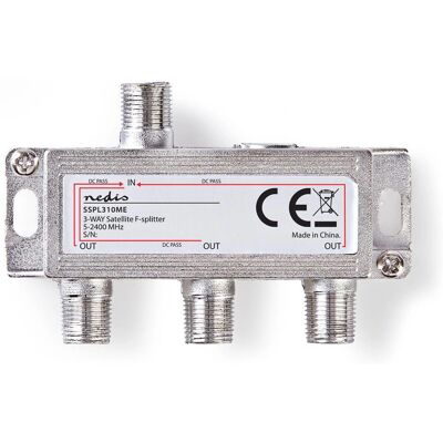 Splitter satellitare Nedis - 5-2400 MHz, 10,5 dB, 75 Ohm - Accessorio antenna satellite Splitter satellitare Nedis - 5-2400 MHz, 10,5 dB, 75 Ohm - Accessorio antenna satellite