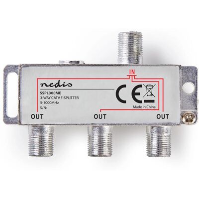 Nedis Modèle SSPL300ME Diviseur de câble en zinc - Diviseur de câble Nedis Modèle SSPL300ME Diviseur de câble en zinc - Diviseur de câble