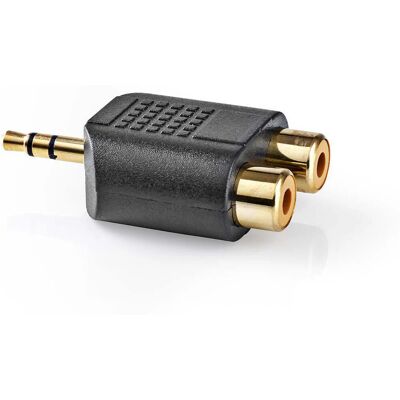 Adaptateur audio Nedis - 3,5 mm à 2x RCA, Noir - Publicité Adaptateur audio Nedis - 3,5 mm à 2x RCA, Noir - Publicité