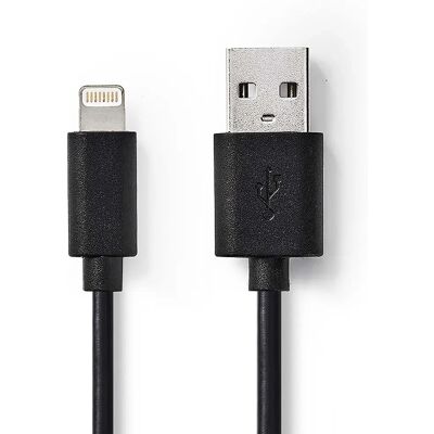 Nedis CCGW39300BK10 Lightning Kabel - 1m Svart - Data & Synk Kabel Nedis CCGW39300BK10 Lightning Kabel - 1m Svart - Data & Synk Kabel
