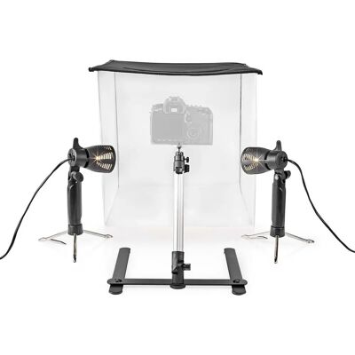 Nedis Schwarzes Foto Studio Kit - Faltbar, 400 lm, Hintergründe & Tasche Nedis Schwarzes Foto Studio Kit - Faltbar, 400 lm, Hintergründe & Tasche