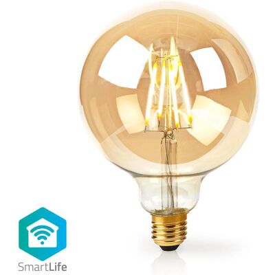Nedis Smart Wi-Fi LED-lampa G125 - Varmvit - 5 W - E27 - 500 lm Nedis Smart Wi-Fi LED-lampa G125 - Varmvit - 5 W - E27 - 500 lm