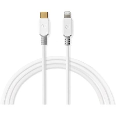 Kabel Lightning Nedis - 1m Biały - Kabel Lightning Kabel Lightning Nedis - 1m Biały - Kabel Lightning