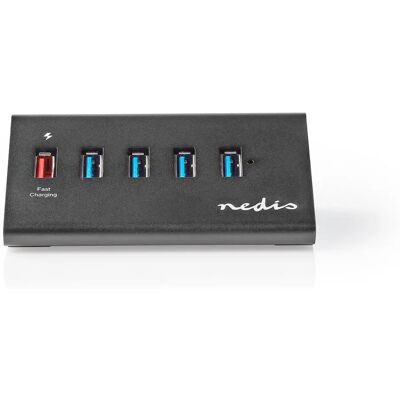 Nedis USB Hub - 5 Puertos, Micro-B, USB-A, Negro - Dock USB 3.2 Gen 1 Nedis USB Hub - 5 Puertos, Micro-B, USB-A, Negro - Dock USB 3.2 Gen 1
