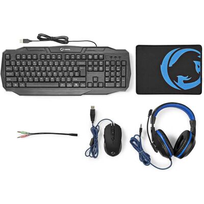 Nedis GCK41100BKUS Gaming Tastatur und Maus Set - Schwarz USA Layout Nedis GCK41100BKUS Gaming Tastatur und Maus Set - Schwarz USA Layout