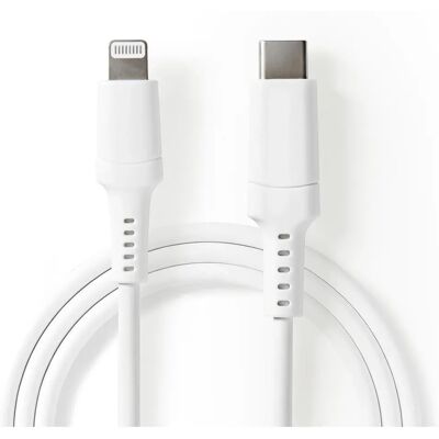 Nedis Lightning Kabel - 2m Vit - USB 2.0 Apple Lightning 8-polig Nedis Lightning Kabel - 2m Vit - USB 2.0 Apple Lightning 8-polig