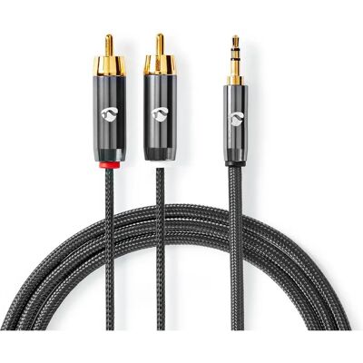 Nedis Audiokabel - 5m - Grau - 3,5mm & RCA Stereo Nedis Audiokabel - 5m - Grau - 3,5mm & RCA Stereo