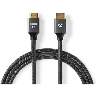 Câble HDMI Nedis - 1m Ultra High Speed - Gris - Publicité Câble HDMI Nedis - 1m Ultra High Speed - Gris - Publicité