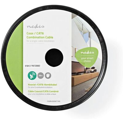 Nedis Koaxial 10m Weiß - Koaxialkabel Nedis Koaxial 10m Weiß - Koaxialkabel
