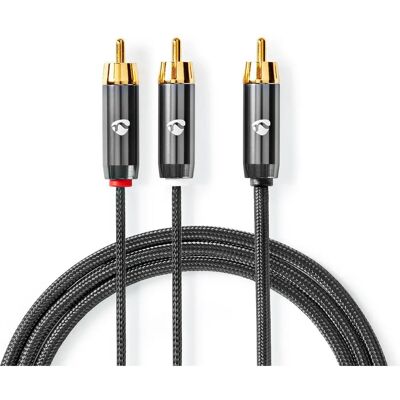 Nedis Audio Kabel - 3 m RCA auf RCA - Grau Nedis Audio Kabel - 3 m RCA auf RCA - Grau