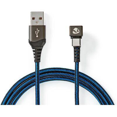 Nedis USB-kabel - USB 3.2 Gen 1, 2m, USB A till USB C, Svart, Blå - USB Kabel Nedis USB-kabel - USB 3.2 Gen 1, 2m, USB A till USB C, Svart, Blå - USB Kabel