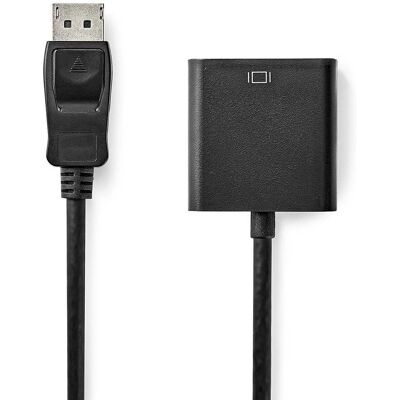 Nedis DisplayPort-sovitin - 1080p - Musta - 0,20 m - VGA Nedis DisplayPort-sovitin - 1080p - Musta - 0,20 m - VGA