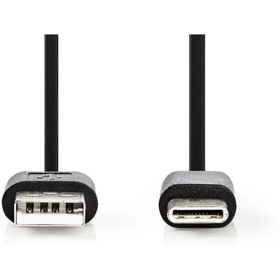 Nedis USB-kabel - 2m, USB 2.0, USB-C till USB-A, Svart Nedis USB-kabel - 2m, USB 2.0, USB-C till USB-A, Svart