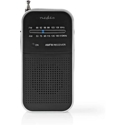 Nedis Portable FM Radio - Analog, Black, 1.5W - Radio Nedis Portable FM Radio - Analog, Black, 1.5W - Radio