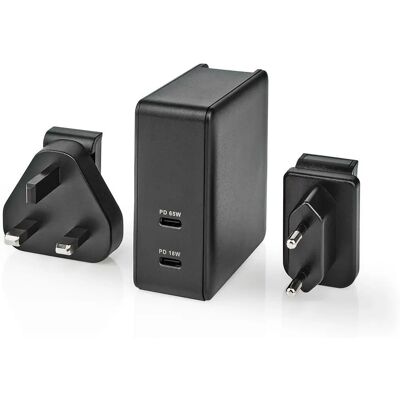 Nedis WCPD65W110BK - Universeller schwarzer Wandladegerät Nedis WCPD65W110BK - Universeller schwarzer Wandladegerät
