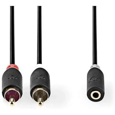 Câble audio stéréo Nedis - 1m - Anthracite - Publicité Câble audio stéréo Nedis - 1m - Anthracite - Publicité