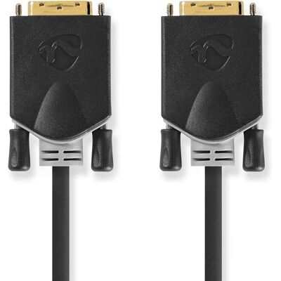 Nedis DVI Kaapeli - 3m, Kultauksella, DVI-D 24+1, Suora - Video Kaapeli Nedis DVI Kaapeli - 3m, Kultauksella, DVI-D 24+1, Suora - Video Kaapeli