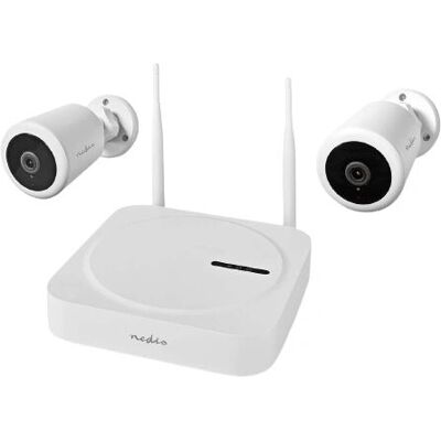 Sistema de Segurança Sem Fio Nedis - 2 Câmeras - Full HD - IP65 - Visão Noturna - Branco Sistema de Segurança Sem Fio Nedis - 2 Câmeras - Full HD - IP65 - Visão Noturna - Branco