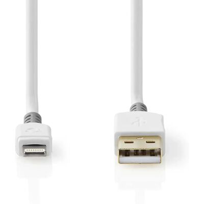 Nedis Lightning-kabel till iPhone - 3m, Vit, USB 2.0 Nedis Lightning-kabel till iPhone - 3m, Vit, USB 2.0
