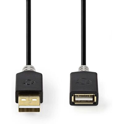 Nedis USB-Kabel - 3m - USB 2.0 - Anthrazit - Rund - Für USB-A Geräte Nedis USB-Kabel - 3m - USB 2.0 - Anthrazit - Rund - Für USB-A Geräte