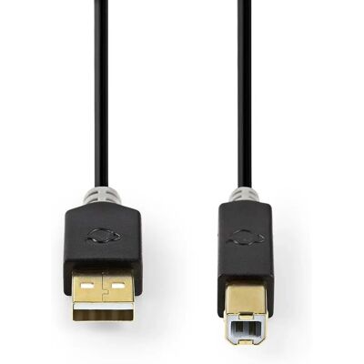 Nedis USB-kaapeli 1m - USB 2.0 - Antrasiitti Nedis USB-kaapeli 1m - USB 2.0 - Antrasiitti