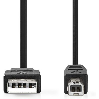 Nedis USB-Kabel - 2m USB 2.0 - Schwarz - Für Peripheriegeräte Nedis USB-Kabel - 2m USB 2.0 - Schwarz - Für Peripheriegeräte