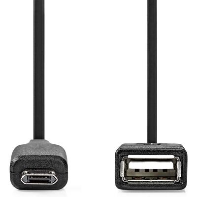 Adaptateur USB Micro-B de Nedis - 0,2 m - Noir - USB 2.0 - Micro-B à A - Publicité Adaptateur USB Micro-B de Nedis - 0,2 m - Noir - USB 2.0 - Micro-B à A - Publicité