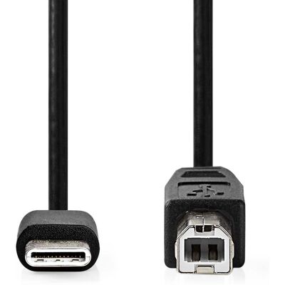 Nedis USB-kaapeli - 2m - USB-C to USB-B - Musta Nedis USB-kaapeli - 2m - USB-C to USB-B - Musta
