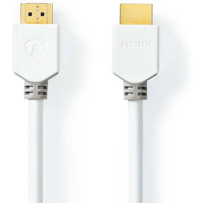 Nedis HDMI-kabel - 1,5m Höghastighets med Ethernet - Vit Nedis HDMI-kabel - 1,5m Höghastighets med Ethernet - Vit