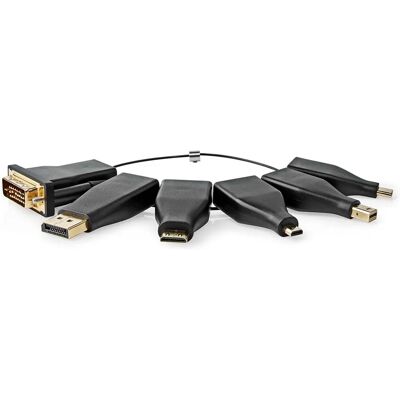 Nedis Musta kaapelivaihtaja - Kaapelimuunnin HDMI, DVI, DisplayPort, USB-C Nedis Musta kaapelivaihtaja - Kaapelimuunnin HDMI, DVI, DisplayPort, USB-C