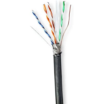Nedis CCBG8598BK100S Utomhus Cat6 nätverkskabel - Svart 100m Nedis CCBG8598BK100S Utomhus Cat6 nätverkskabel - Svart 100m