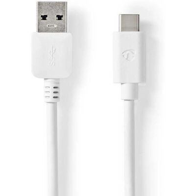 Cable USB Nedis - 1m - USB 3.2 Gen 1 - USB-A a USB-C - Blanco Cable USB Nedis - 1m - USB 3.2 Gen 1 - USB-A a USB-C - Blanco