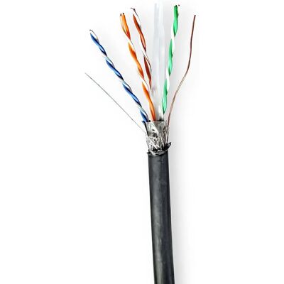 Nedis CCBG8598BK305S - Câble réseau CAT6 extérieur 305m Noir Nedis CCBG8598BK305S - Câble réseau CAT6 extérieur 305m Noir
