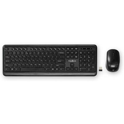 Nedis Wireless Keyboard & Mouse Combo - US QWERTY - Black Nedis Wireless Keyboard & Mouse Combo - US QWERTY - Black