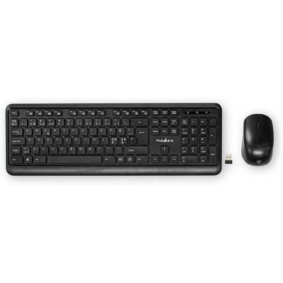 Nedis Wireless Keyboard Mouse Combo - Black - 3 DPI Settings Nedis Wireless Keyboard Mouse Combo - Black - 3 DPI Settings