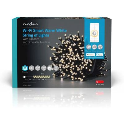 Nedis Cadena de Luces LED WiFi - 400 LED - Interior/Exterior Nedis Cadena de Luces LED WiFi - 400 LED - Interior/Exterior