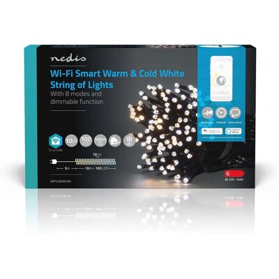 Lumières décoratives Wi-Fi Nedis SmartLife 10m 100 LEDs - Publicité Lumières décoratives Wi-Fi Nedis SmartLife 10m 100 LEDs - Publicité