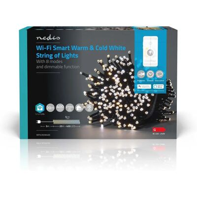 Lumières décoratives Wi-Fi Nedis SmartLife - 20m, 400 LEDs - Intérieur/Extérieur - Publicité Lumières décoratives Wi-Fi Nedis SmartLife - 20m, 400 LEDs - Intérieur/Extérieur - Publicité