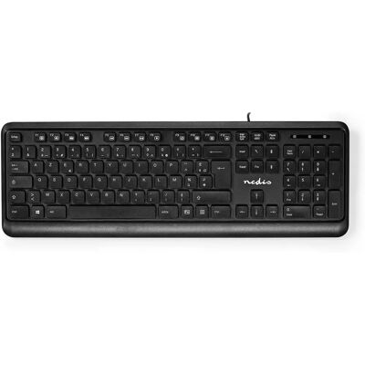 Nedis Modell KBMU200BKFR Multimedia USB-Tangentbord - Tangentbord Nedis Modell KBMU200BKFR Multimedia USB-Tangentbord - Tangentbord