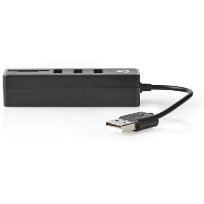 Hub USB Nedis 3 Ports avec Lecteur de Cartes - Noir - USB 2.0 - Publicité Hub USB Nedis 3 Ports avec Lecteur de Cartes - Noir - USB 2.0 - Publicité