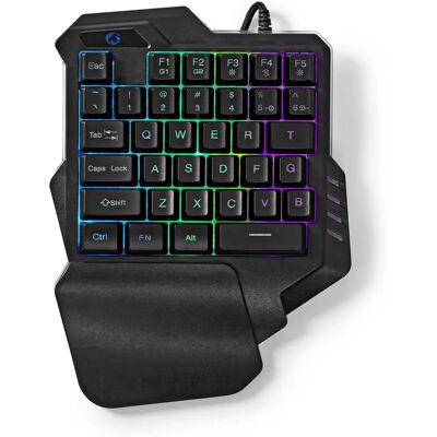 Nedis USB Gaming Preto - Teclado para jogos, com fio, RGB, compacto Nedis USB Gaming Preto - Teclado para jogos, com fio, RGB, compacto
