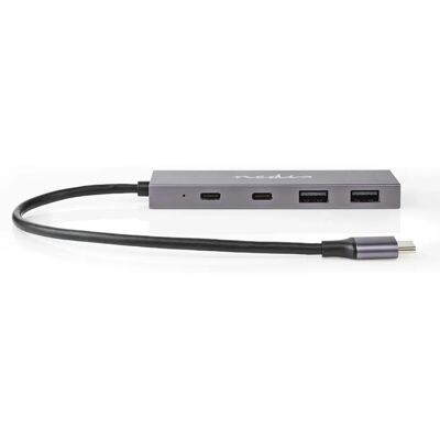 Nedis USB Hub - Aluminium, 4 Ports, USB-C, USB 3.2 Gen 2, Anthrazit - USB Hub Nedis USB Hub - Aluminium, 4 Ports, USB-C, USB 3.2 Gen 2, Anthrazit - USB Hub