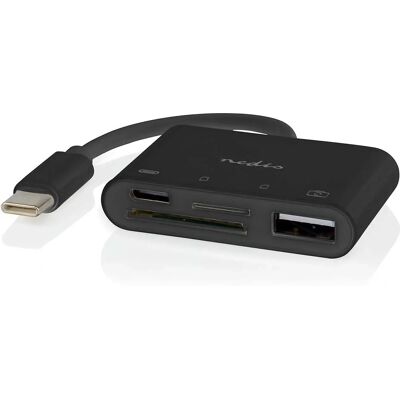 Nedis USB Hub - 4 Portit - Musta - USB 2.0 - SD & MicroSD - Malli CCGB64780BK01 Nedis USB Hub - 4 Portit - Musta - USB 2.0 - SD & MicroSD - Malli CCGB64780BK01