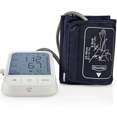 Nedis Blodtrycksmätare - Arm - Bluetooth - LCD - 22-42cm Nedis Blodtrycksmätare - Arm - Bluetooth - LCD - 22-42cm