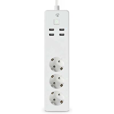 Nedis Smart Power Strip Wi-Fi - 3 Uttag, USB, Röststyrning Nedis Smart Power Strip Wi-Fi - 3 Uttag, USB, Röststyrning