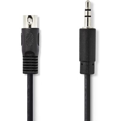 Nedis CAGL20100BK20 Audiokabel - 2m, DIN 5-polig, 3,5mm, Schwarz Nedis CAGL20100BK20 Audiokabel - 2m, DIN 5-polig, 3,5mm, Schwarz