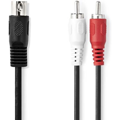 Nedis CAGL20200BK10 1m DIN 5-poliger RCA Audiokabel Nedis CAGL20200BK10 1m DIN 5-poliger RCA Audiokabel