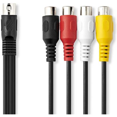Cavo audio Nedis - DIN a 5 pin, 4 RCA, 0,2 m - Nero Cavo audio Nedis - DIN a 5 pin, 4 RCA, 0,2 m - Nero