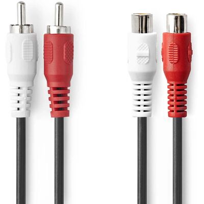 Nedis CAGL24205BK100 Schwarzes 10 m RCA Stereo-Audiokabel Nedis CAGL24205BK100 Schwarzes 10 m RCA Stereo-Audiokabel