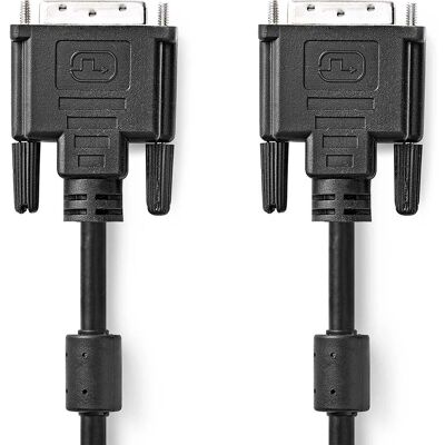 Nedis CCGL32001BK20 DVI-kabel - 2m - DVI-D - Svart - Stöder 2560x1600 Nedis CCGL32001BK20 DVI-kabel - 2m - DVI-D - Svart - Stöder 2560x1600